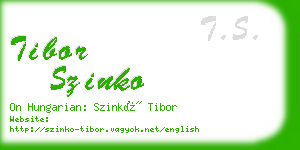 tibor szinko business card